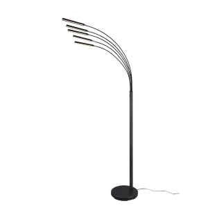 Reality vloerlamp Reed mat zwart